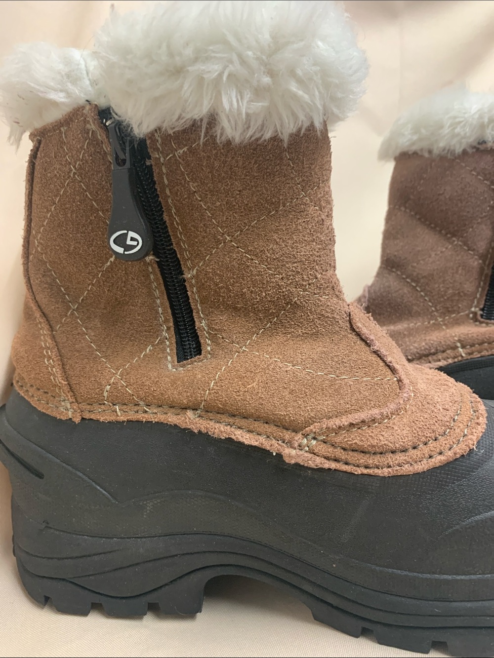 Vintage Polar Edge Thermolite Winter Boots Brown/Black Faux Fur Trim Women's